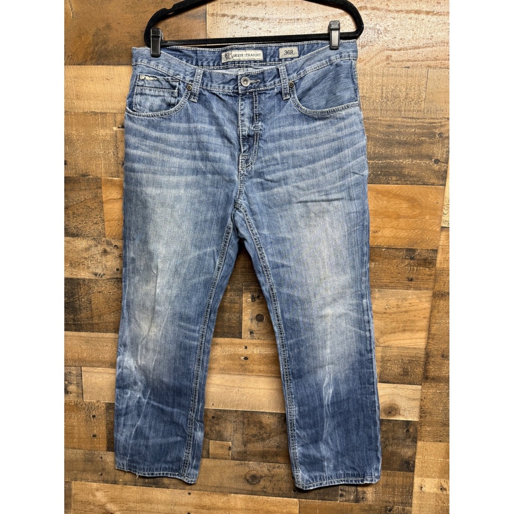 BKE Derek Straight Leg Jeans Mens 36R Medium Wash Cotton Denim Blue 36‎ x 29